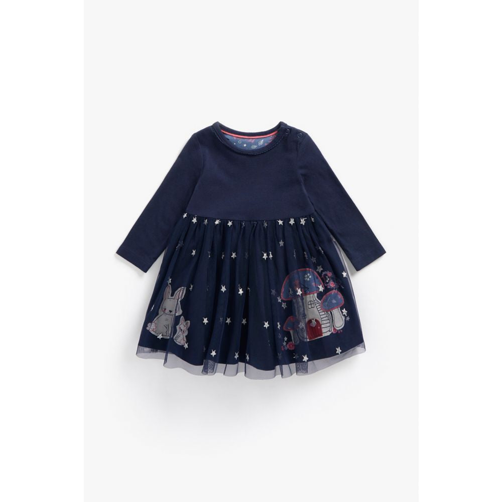 Mothercare Navy Sparkle Twofer Dress